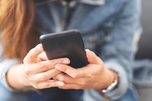 woman using phone